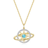 FANCIME Collar de plata de ley con piedra de nacimiento turquesa de diciembre "Promesa estelar"