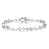 Pulsera de tenis geométrica de plata de ley "Lumina Trio" de FANCIME