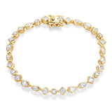 Pulsera de tenis geométrica de plata de ley "Lumina Trio" de FANCIME