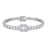 Pulsera de tenis de plata de ley con corte radiante "Axis" de FANCIME