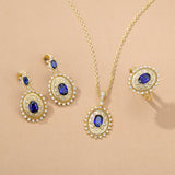 Pendientes de plata de ley con piedra de nacimiento de septiembre en corte oval vintage "Retro Romance" de FANCIME