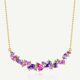 Collar de Plata con Barra de Flor “Susurro de Glicina” con Amatista