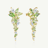 Pendientes de Plata con Barra de Flor “Susurro de Glicina” con Peridoto