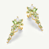 Pendientes de Plata con Barra de Flor “Susurro de Glicina” con Peridoto