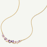 Collar de Plata con Barra de Flor “Susurro de Glicina” con Turmalina Rosa