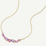 Collar de Plata con Barra de Flor “Susurro de Glicina” con Amatista