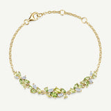 Pulsera de Plata con Barra de Flor “Susurro de Glicina” con Peridoto