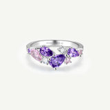 Anillo de Plata con Flor “Susurro de Glicina” con Turmalina Rosa