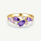 Anillo de Plata con Flor “Susurro de Glicina” con Turmalina Rosa