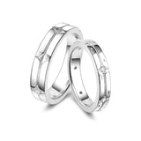 Anillos a juego de plata de ley para parejas "Melodía Estrellada" Promesa FANCIME
