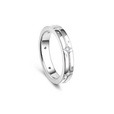 Anillos a juego de plata de ley para parejas "Melodía Estrellada" Promesa FANCIME