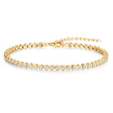 Pulsera de tenis clásica de plata de ley con engaste de bisel ajustable "Orbit" de FANCIME