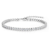 Pulsera de tenis clásica de plata de ley con engaste de bisel ajustable "Orbit" de FANCIME