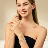 FANCIME Pulsera de tenis bolo de plata de ley con moissanita "La única"