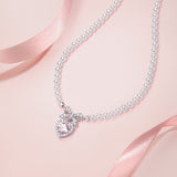 Collar de Plata FANCIME "Beso de Corazón" con Lazo de Azúcar