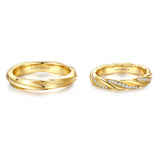 Anillos de Promesa para Parejas de Plata de Ley FANCIME "Mezcla de Amor"