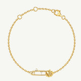 Pulsera de plata con alfiler de rosa