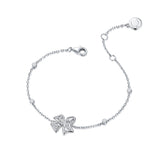 Pulsera de plata de ley con lazo floral mariposa “Blooming Bow” de FANCIME