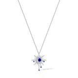 FANCIME "Soluna Nexus" Collar de plata de ley con zafiro, piedra de nacimiento de septiembre