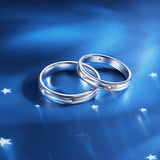 Anillos a juego de estrella de plata de ley FANCIME "Starlit Melody" para parejas