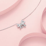 Collar de plata de ley con lazo mariposa "Crystal Bow" de FANCIME