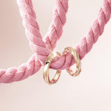 Anillos de Promesa para Parejas de Plata de Ley FANCIME "Mezcla de Amor"