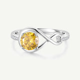 Anillo de Promesa "Abrazo Infinito" con Citrino
