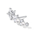 Pendiente de botón FANCIME "Vega Whisper" Estrella Centelleante Alfa Lyrae de plata esterlina