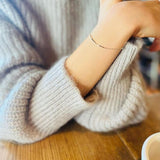 Pulsera línea horizontal sonrisa en platino