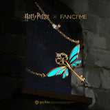 Harry Potter x FANCIME Collar de Plata de Ley con Llaves Voladoras Diseño que Brilla en la Oscuridad