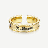 Harry Potter x FANCIME Anillo de Plata de Ley de la Casa Hufflepuff