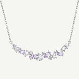 Collar con barra floral "Wisteria Whisper" en plata de ley