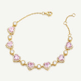 Pulsera de tenis de plata de ley con corazón halo "Srta. Encantadora" de FANCIME