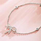 Pulsera de hilo dulce con lazo de satén en plata de ley FANCIME