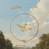Harry Potter x FANCIME Collar de Plata de Ley con Snitch Dorada