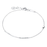 Pulsera línea horizontal sonrisa en platino