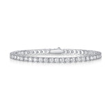 FANCIME "The One" Pulsera de tenis de plata de ley con moissanita
