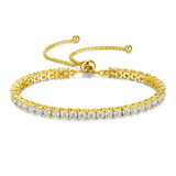 FANCIME Pulsera de tenis bolo de plata de ley con moissanita "La única"