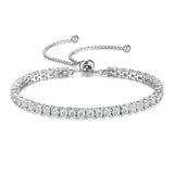 FANCIME Pulsera de tenis bolo de plata de ley con moissanita "La única"