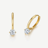 Pendientes colgantes solitarios de diamante cultivado en laboratorio de 0.612 ct en oro amarillo de 14K
