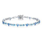 FANCIME Pulsera de tenis de plata de ley con topacio piedra de nacimiento de diciembre "Amanecer"