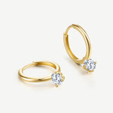 Pendientes colgantes solitarios de diamante cultivado en laboratorio de 0.612 ct en oro amarillo de 14K