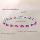 Pulsera de tenis de plata de ley con turmalina talla fancy cut piedra de nacimiento de octubre "Glamour Radiance"