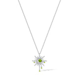 FANCIME "Soluna Nexus" Collar de plata de ley con peridoto, piedra de nacimiento de agosto