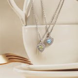 Trinity Textured Silver Necklace in Created Peridot
