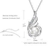 Collar de piedra de nacimiento de junio FANCIME Collar de perla de fénix Perla de agua dulce genuina de 9-10mm en plata de ley Joyería fina para mujer