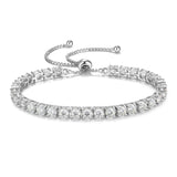 FANCIME Pulsera de tenis bolo de plata de ley con moissanita "La única"