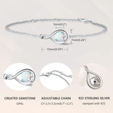 "Abrazo Infinito" Pulsera de plata de ley con símbolo de infinito y piedra de ópalo, piedra de nacimiento de octubre