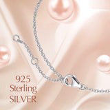 "Abrazo Infinito" Collar con colgante de símbolo de infinito en plata de ley con perla blanca, piedra de nacimiento de junio - Plata
