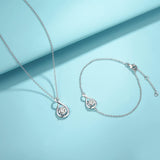 "Abrazo Infinito" Pulsera de plata de ley con símbolo de infinito y piedra de circonia cúbica, piedra de nacimiento de abril